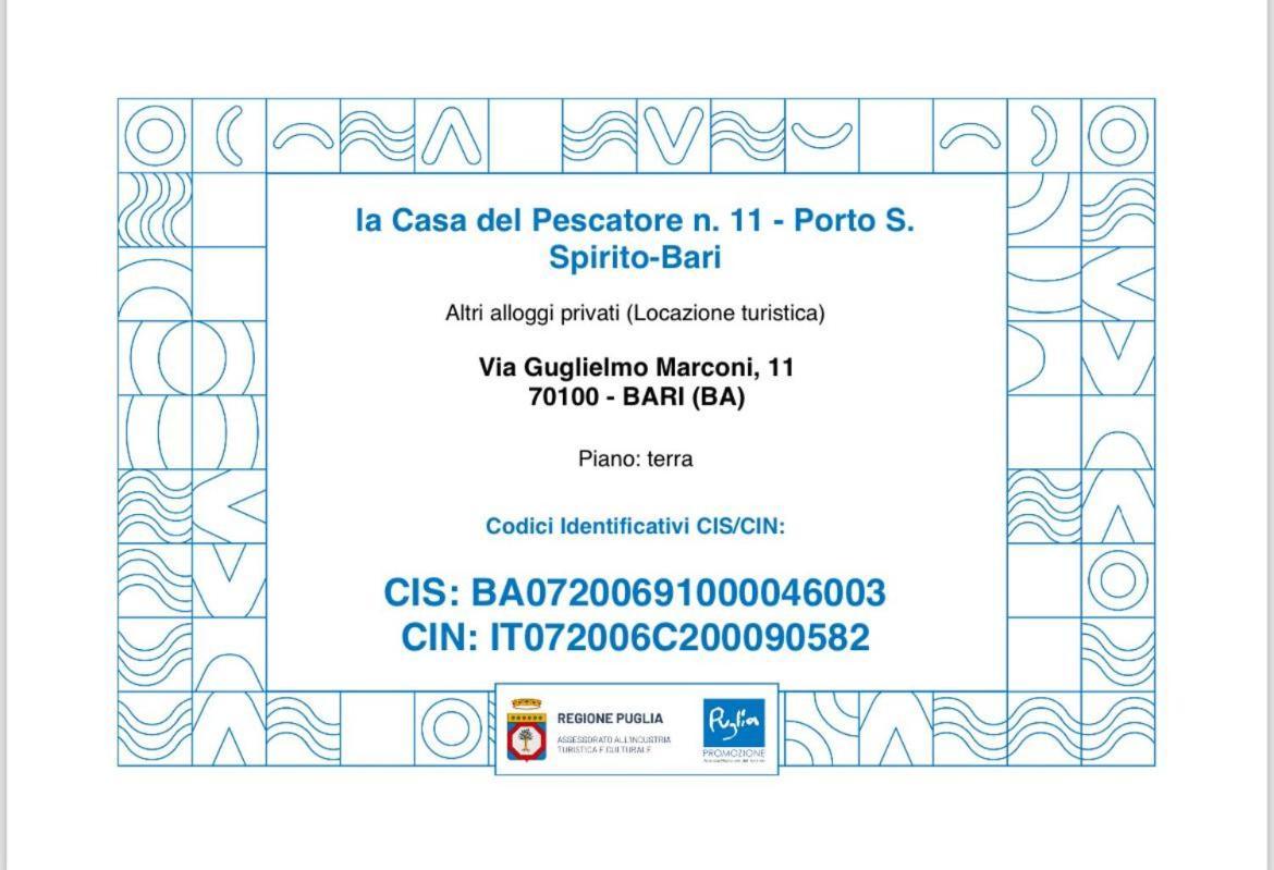 La Casa Del Pescatore N 11 - Porto Di St Spirito บารี ภายนอก รูปภาพ